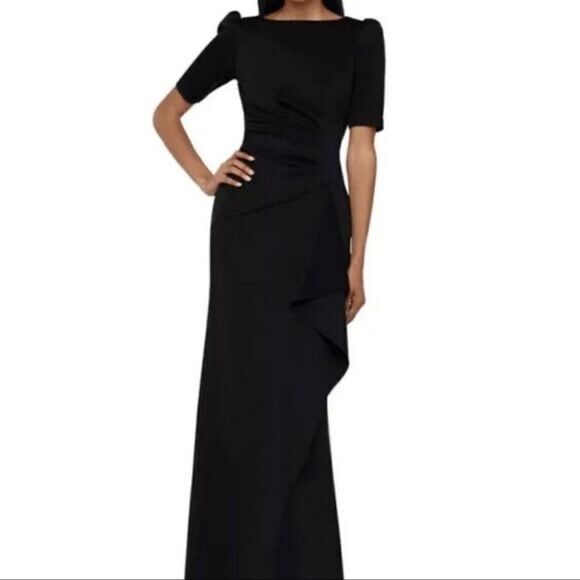 XSCAPE Black SCUBA Ruched NWT Size 16 - Picture 2 of 15